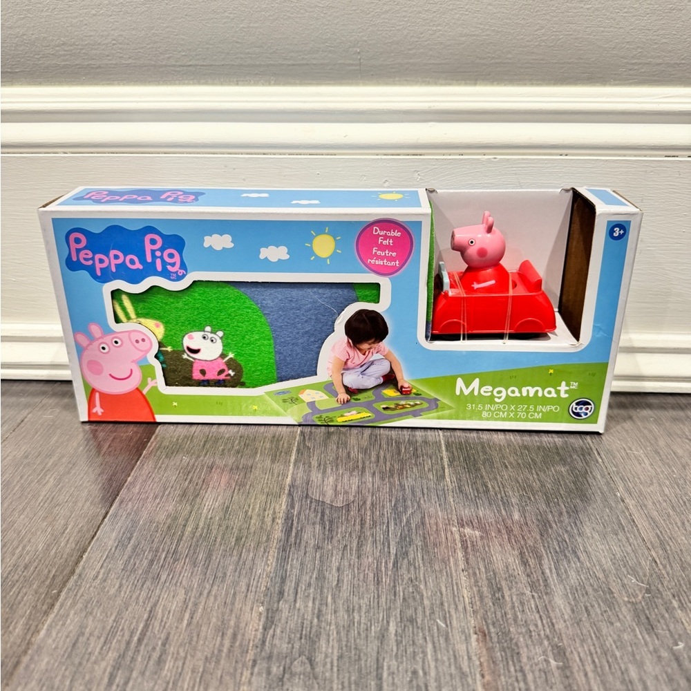NWT Peppa Pig Megamat Car Playset - Blue and Green Girls Boys Kids Toddler